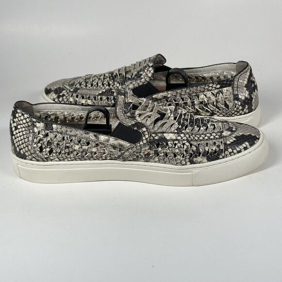 Tory Burch Womens Shoes Size 11 Huarache Weave Snakeskin Leather Slip On Sneaker - Picture 7 of 16